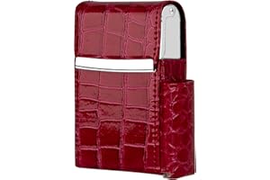 AATACAS PU Leather Sliding Cigarette Box Case with Lighter Holder and Belt Loop for Men and Women Unisex