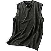RoseSeek Men's Distressed Summer Tank Tops Crew Neck Sleeveless Gym Workout Muscle Shirts
