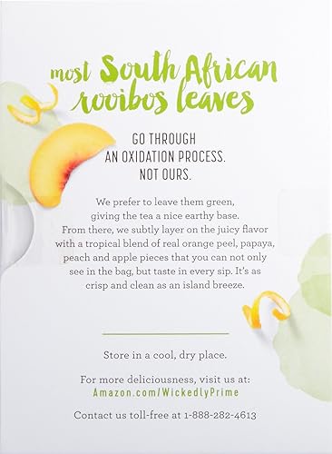 Amazon Com Wickedly Prime Organic Peach Papaya Rooibos Tea Full Leaf Bags 15 Count Pack Of 3 Grocery Gourmet Food