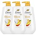 Dove Body Wash with Pump 3 Count Glowing Mango & Almond Butter for Renewed, Healthy-Looking Skin Gentle Skin Cleanser with 24hr Renewing MicroMoisture 30.6 oz