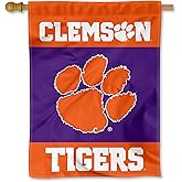 Clemson Tigers Wordmark Logo Double Sided House Banner Flag