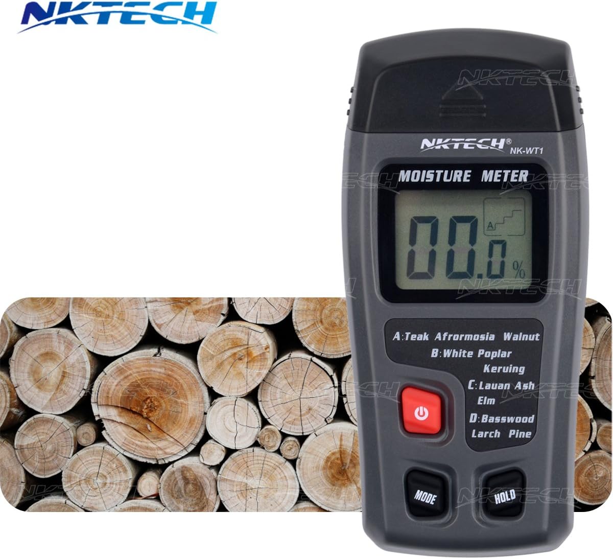 NKTECH NK-WT1 Digital LCD Display Portable 0-99.9% Lumber Wood Moisture Humidity Meter Integral Auto Power off Detector Tester 2 Pins Probe