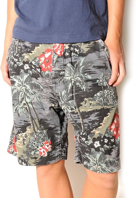 Amazon O Neill メンズ用アロハ柄ハーフパンツ 0448 28 ブラック ショートパンツ 通販