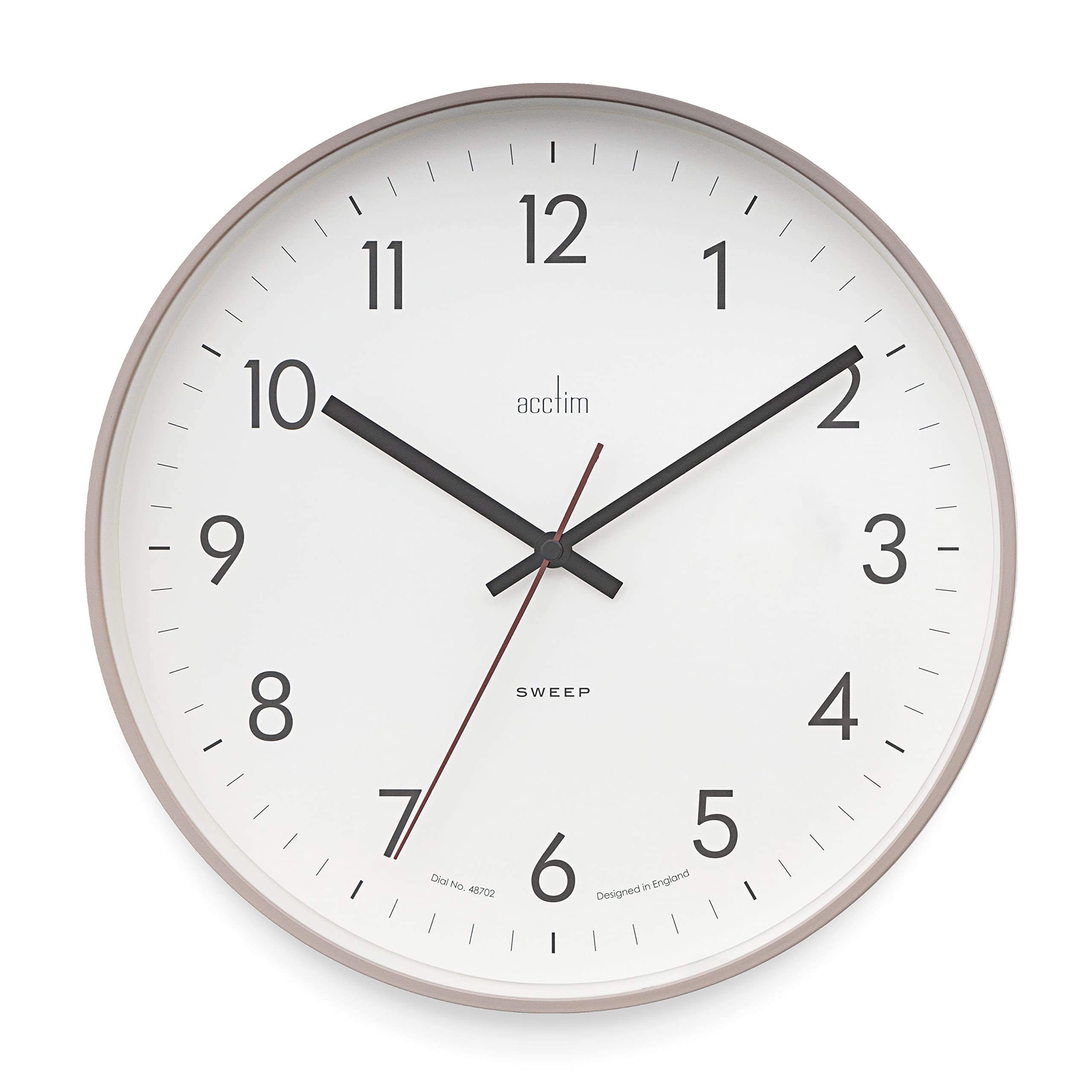 Acctim Aster Non-Ticking Sweep Sleek Wall Clock (Mocha)