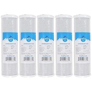 5-Pack Replacement GE GXWH04F Activated Carbon Block Filter - Universal 10 inch Filter for GE HOUSEHOLD PRE-FILTRATION SYSTEM - Denali Pure Brand