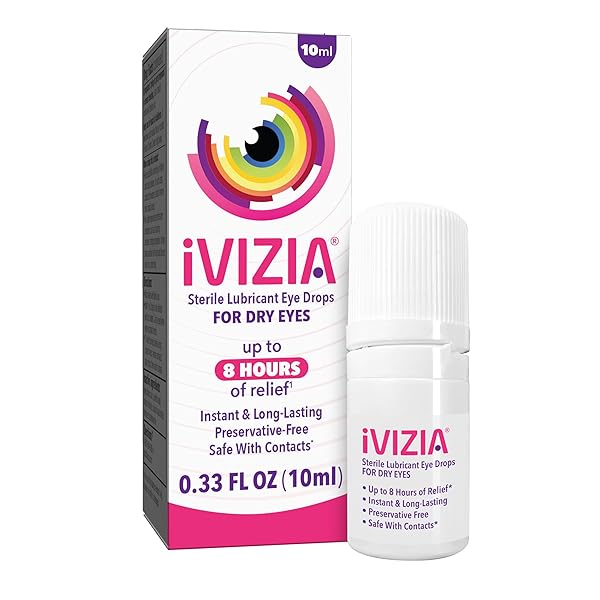 IVIZIA STERILE LUBRICANT EYE DROPS FOR DRY EYES, PRESERVATIVE-FREE, MOISTURIZING, DRY EYE RELIEF, CONTACT LENS FRIENDLY, 0.33 FL OZ BOTTLE