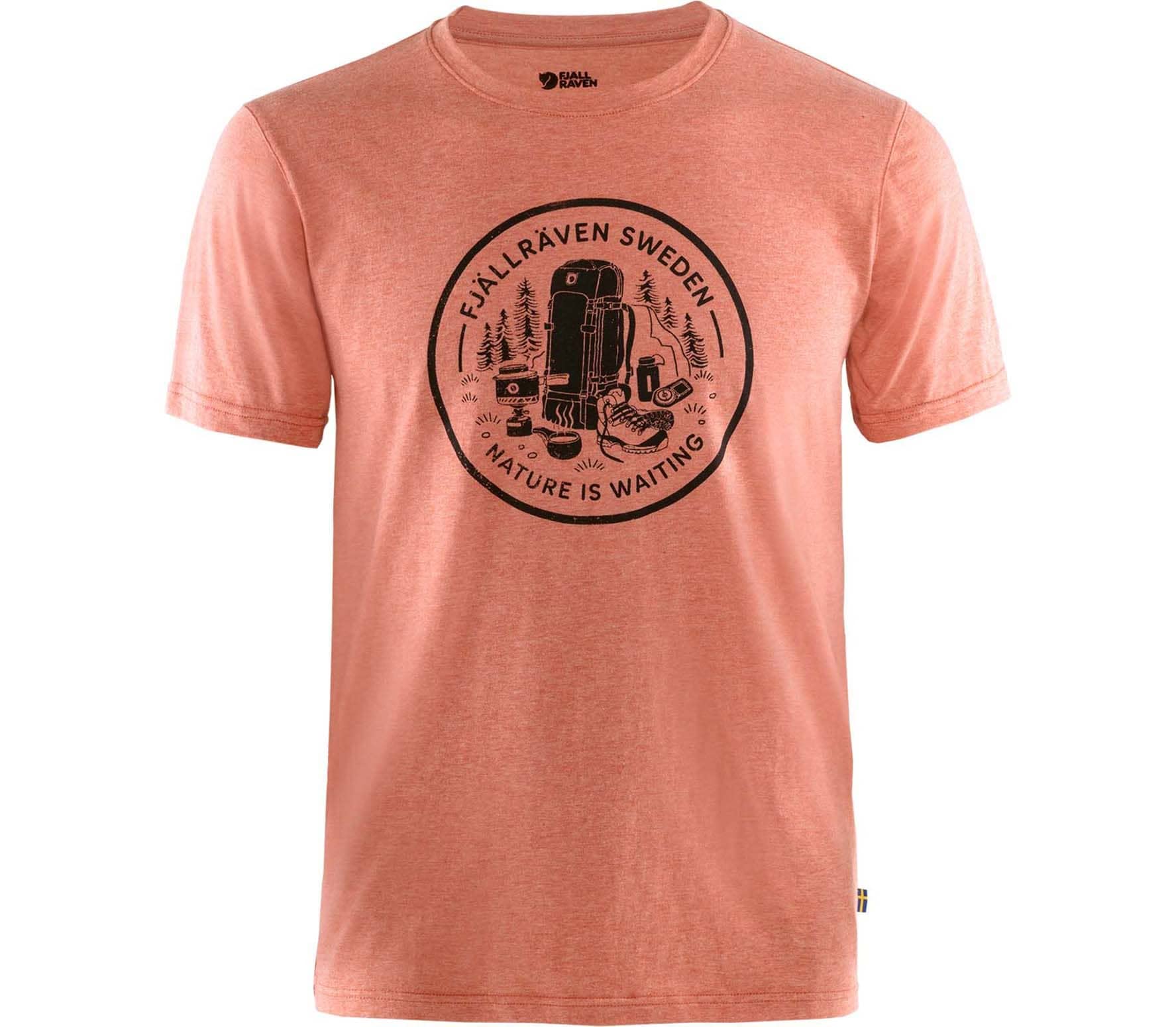 FJALLRAVEN F87312-333-999 Fikapaus T-Shirt M Rowan Red-Melange XL