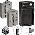 BIG MIKE'S ELECTRONICS BM Premium 2 Pack of LP-E5 Batteries and Battery Charger Kit for Canon EOS Rebel XS, Rebel T1i, Rebel XSi, 1000D, 500D, 450D, Kiss X3, Kiss X2, Kiss F Digital SLR Camera