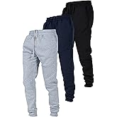 Ultra Performance 3 Pack Fleece Active Tech Joggers for Men, Mens Sweatpants with Zipper Pockets