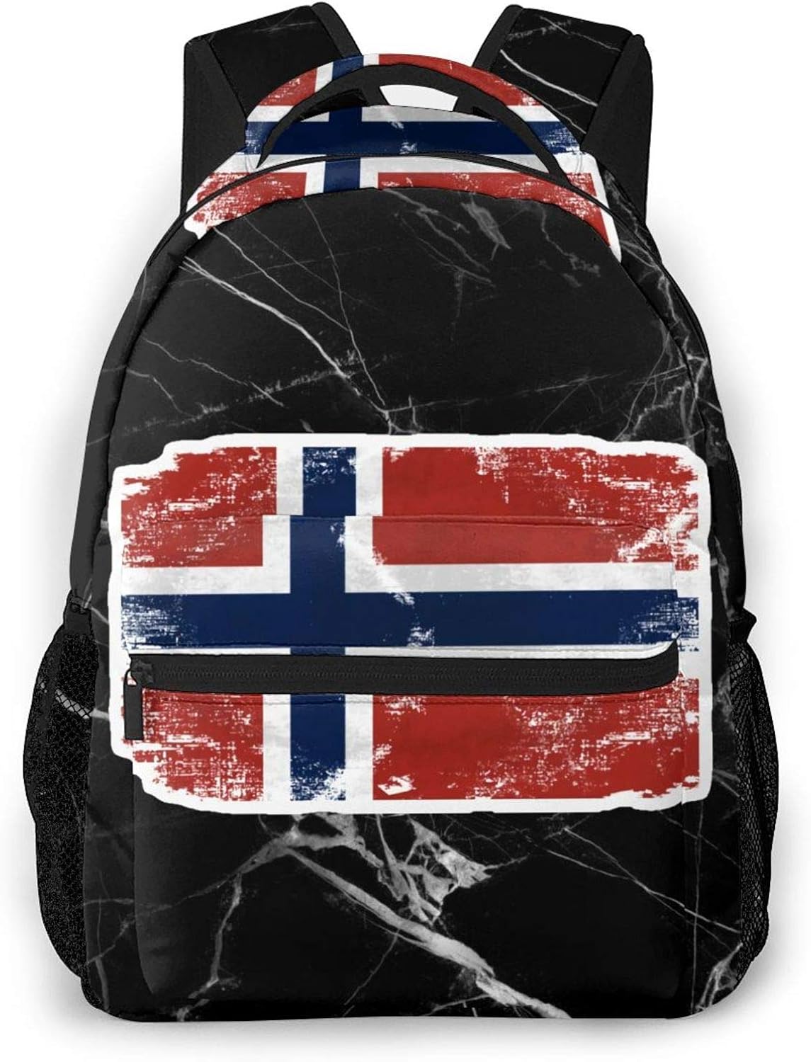 Black Backpack Norway Daypacks for Women Men, Bookbags for Outdoor