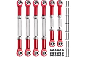 Hobbypark Steel Turnbuckles and Aluminum Camber Links Rod Ends Toe Links Set Linkage for Arrma 1/8 Typhon Mega 4x4 Option Parts (6PCS) (Red)