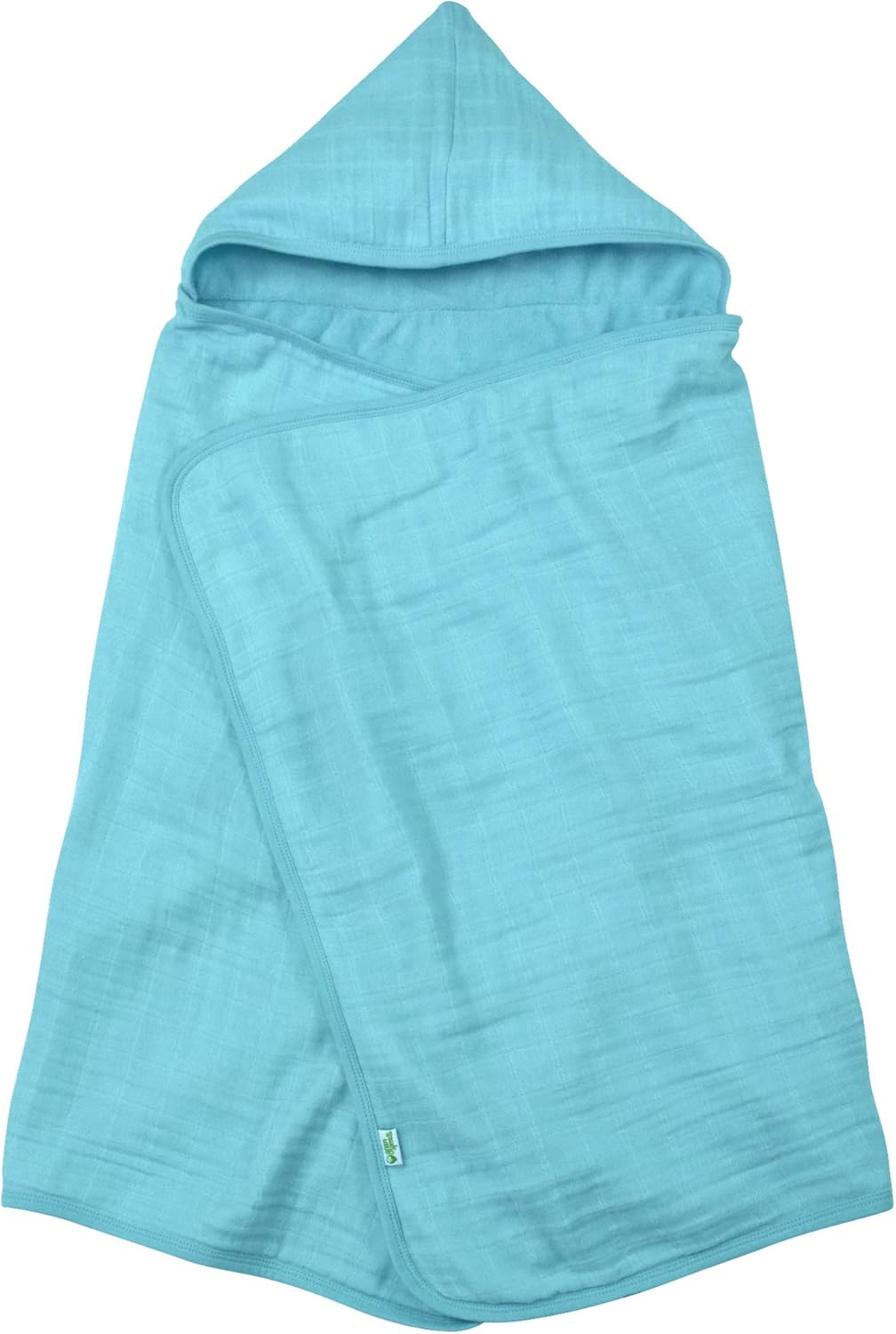 green sprouts Muslin Hooded Towel made from Organic Cotton | The perfect towel for bath, beach, or pool | Organic cotton muslin & knitted terry, Hand pockets help toddler dry independently