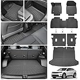 Floor Mats for Honda Prologue 2024 2025 2026, All Weather Cargo Liners for Prologue Accessories Heavy Duty Waterproof Car Floor Mat with Backrest Mat Back Seat Cover Protector