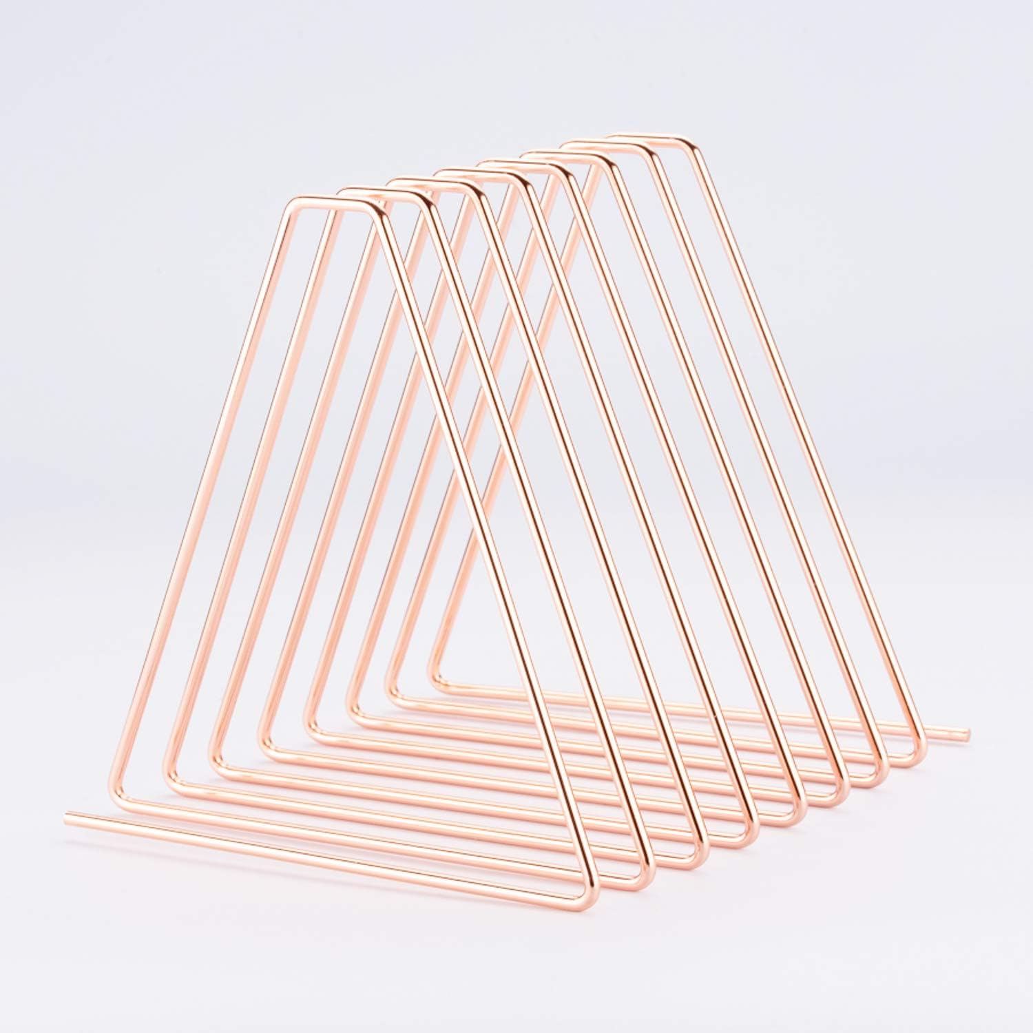 File Folder Holder Stand for Desk, Creative 7 Slot Metal Desktop Magazine Book Shelf Folder Holder Rack Displays Organizer for Office, School & Home (Rose Gold) : Office Products