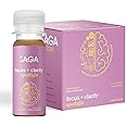 SAGA Organic Focus Shots | Contains Nootropics, Adaptogens, & Mushrooms - Bacopa & Ashwagandha | High Bioavailability & Fast Onset | No Jitters & Boosts Productivity | Exotic Guava 2oz Shots(12-Pack)