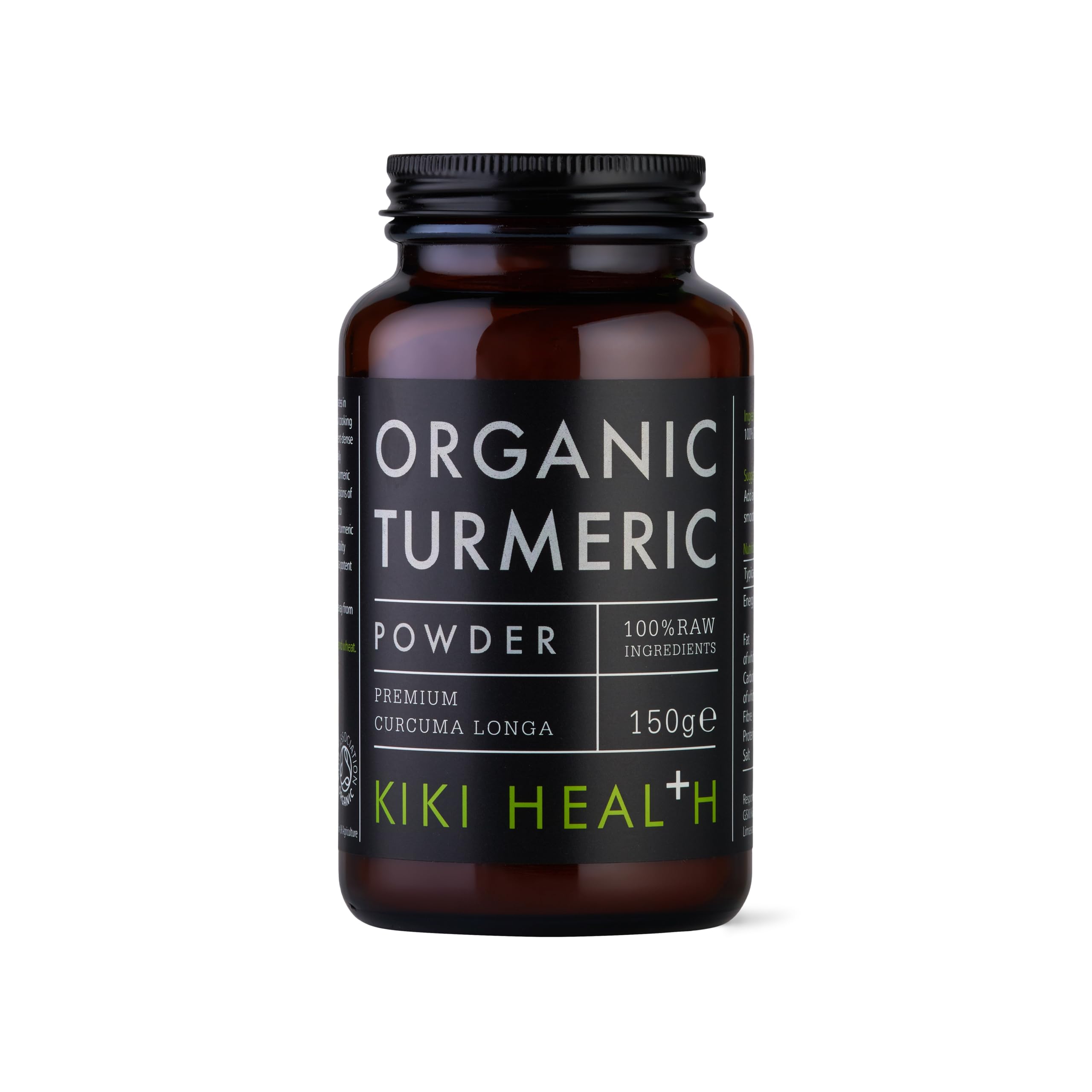 KIKI Health Premium Organic Turmeric Powder - Harness Power of Potent Curcumin Content - Ethically & Sustainably Sourced for Greener Planet - Empowering Your Well-Being Naturally - 150g