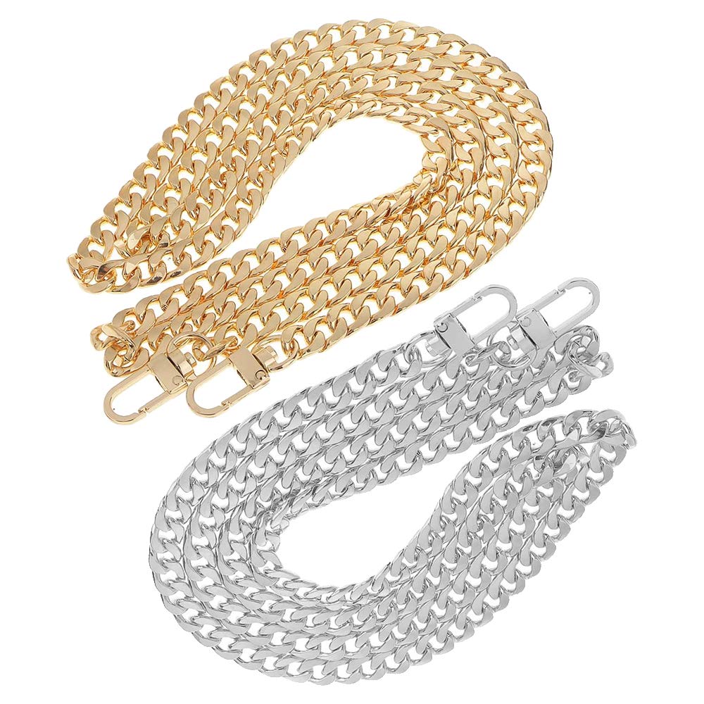 Youery Purse Chain Straps,120cm Handbag Chain Strap with Metal Buckles Chain Shoulder Strap for DIY Purse Handbags Clutch Crossbody Bag Wallet - Gold,Silver