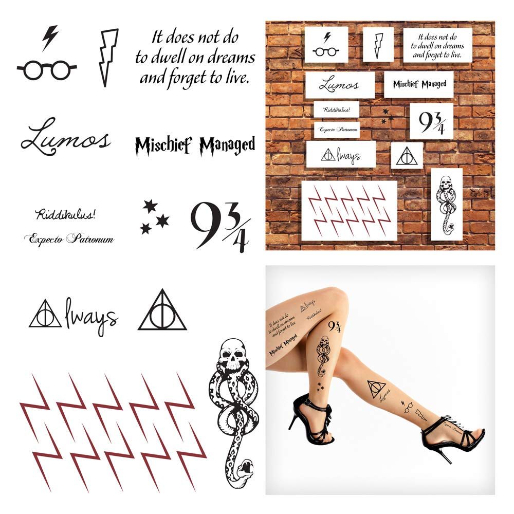 Harry Potter Temporary Tattoos, Huge Pack of 46 Tattoos Perfect for