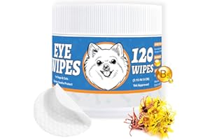 Pet Eye Wipes for Dogs & Cats – Extra-Large Textured Pads Remove Stains, Discharge & Crust from Eyes, Wrinkles, Face – Natura