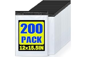 LINSIRON Poly Mailers Shipping Bags 12 x 15.5 inch 200 Pack Packaging Clothes Polymailers Envelopes Mailing Mailer Package Polymailer Small Business Supplies Clothing Bag Polybags Packing White