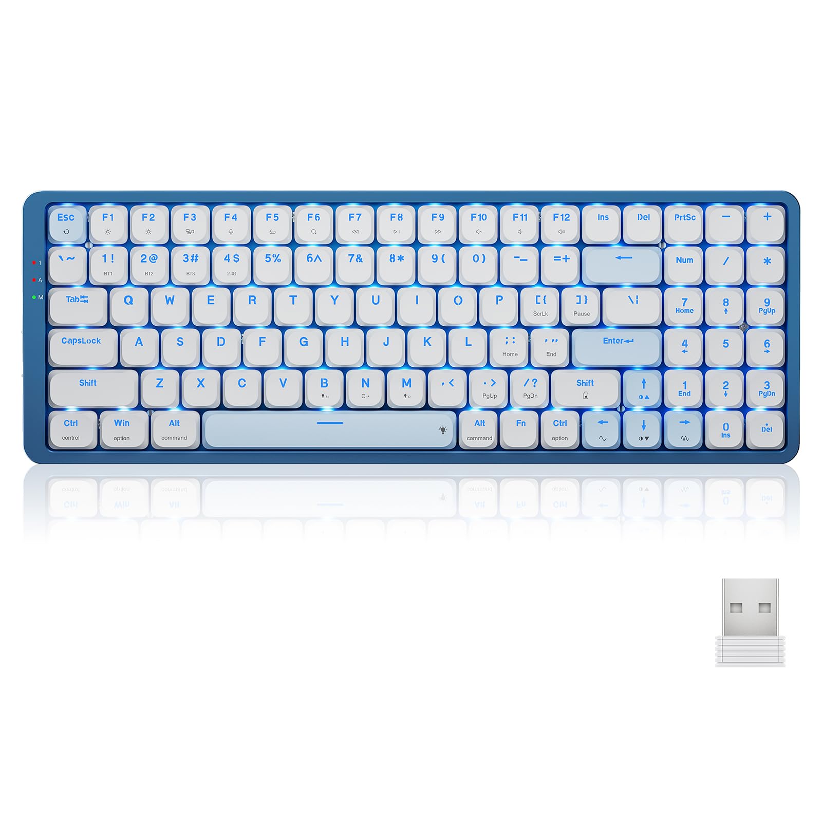 Photo 1 of Mechanical Keyboard Wireless, 3-Modes Bluetooth Mechanical Keyboard, Software Support, 96 Keys with Numpad Arrow Keys, for Windows Mac Android Linux, Keyboard Low Profile Red Switch, K684