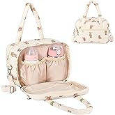 VerveBaby Wearable Breast Pump Bag - Portable Pumping Bag With Cooler Compartment Compatible With Momcozy,Cotton Quilted Breast Pump Carrying Case for Nursing & Working Moms