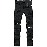 RXXKKK Men's Slim Fit Washed Flex Ripped Pant