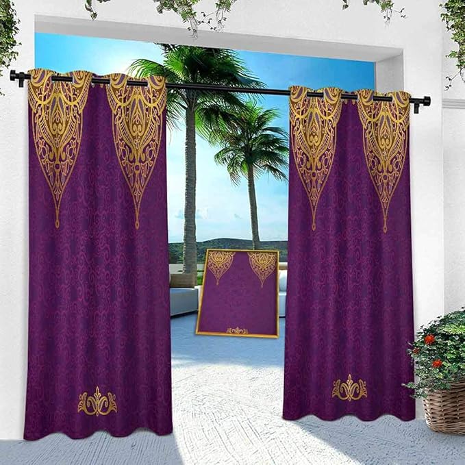 YUAZHOQI - Cortinas de patio, diseño de palacio real oriental con