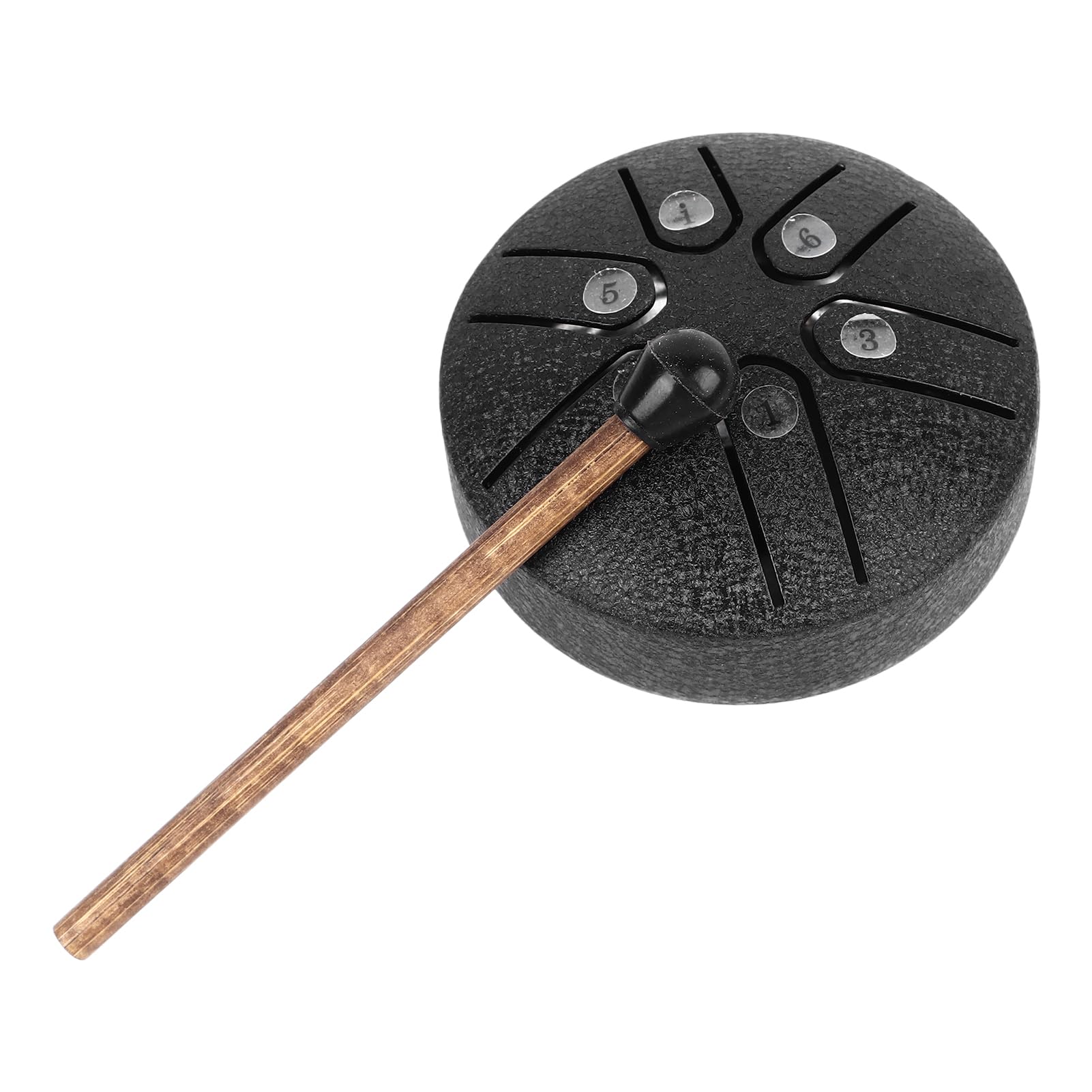 Steel Tongue Drum, 3 Inch 6 Notes Handpan Drum, Portable Mini Tongue Drum Percussion Instruments, Carbon Steel and Maple Steel Drum Kit with Drumsticks, for Camping Meditation Yoga