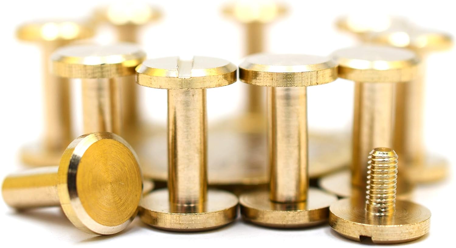 SILMEN Quality Flat Head/Concave Head Solid Brass Chicago Screw Rivets 10 pcs Decoration for Making/Repairing Belt - Image 5