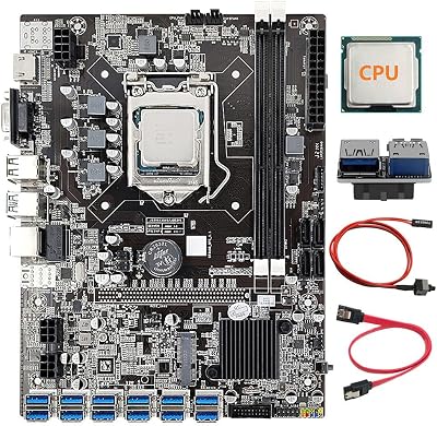 Lodokdre B75 12 GPU BTC ETH Mining Motherboard CPU LGA1155 DDR3 USB3.0 SATA3.0