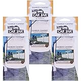 Yankee Candle Car Jar Classic Cardboard Car ,Home and Office Hanging Air Freshener, Clean Cotton Scent (Pack of 3)