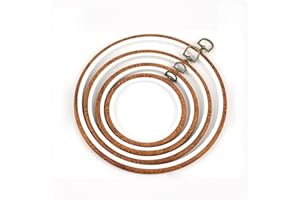 3Pcs Embroidery Hoops Set Cross Stitch Hoop Ring Imitated Wood Display Frame-Circle and Oval Hand Embroidery Kits for Art Cra