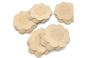 soclim 50 Pairs (100 Pieces) Nipple Pasties for Women Disposable Nipple Covers for Women, Latex Free Satin Breast Petals, Adh
