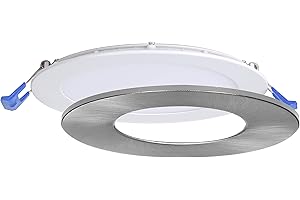 Nadair, 6’’ LED Recessed Ultra Slim Lights, 1-Pack, IC Rated, Dimmable, 15W=90W, 1125 Lumens, 4000K (Cool White), Large Junct