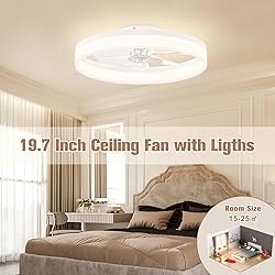 VOLISUN Low Profile Ceiling Fans with Lights and