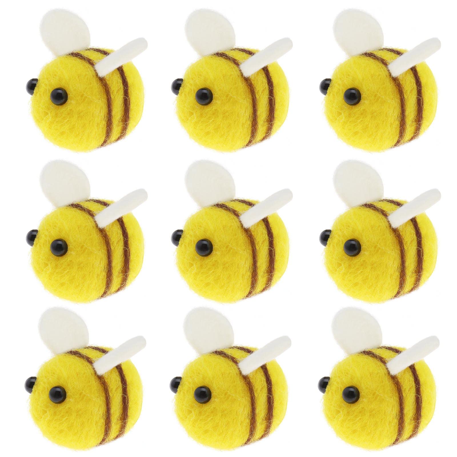 eMagTech 20PCS Wool Felt Bumble Bee Craft Balls Cute Small Honey Bee Decoration Bee Embellishment Bee Craft Supplies for Hairpin Sweater Hat Shoe Costume Accessories