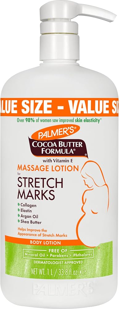 Palmer's Stretch Marks Body Lotion for Pregnancy & Weight Changes (33.8 Oz) | Pregnancy Skin Care, Helps Soften, Plumps Skin,