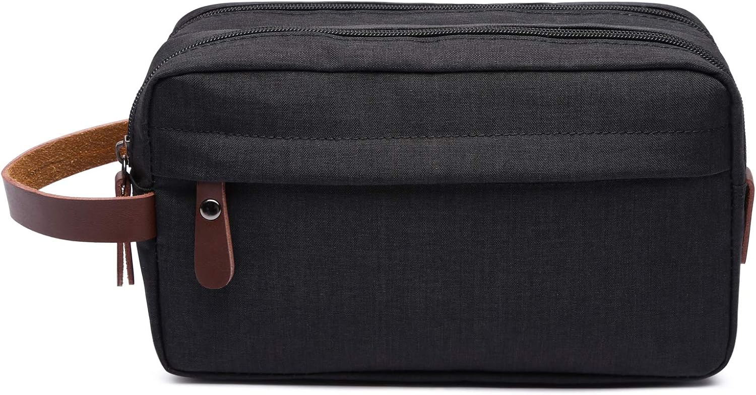 Men's Toiletry Bag Travel Dopp Kit Bathroom Shaving Organizer for Toiletries(Black): Clothing