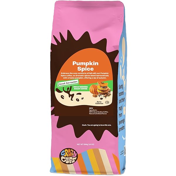 CRAZY CUPS DECAF FLAVORED COFFEE, DECAFFEINATED PUMPKIN SPICE...