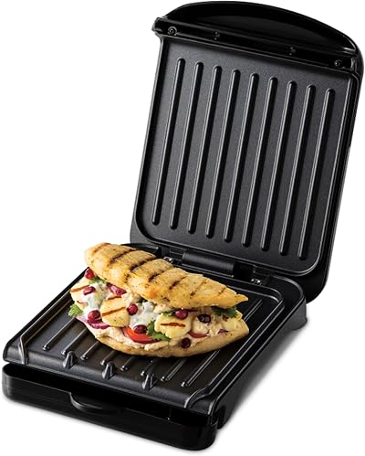 George Foreman Small Electric Fit Grill Black 760W Non Stick Health
