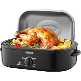 VEVOR Roaster Oven, 18QT Fast-Cooking Turkey Roaster, 150-450℉ Adjustable Temperature Turkey Oven with Self-Basting Lid, Removable Pan and Rack, Defrost &amp; Warm Function, Electric Roasting Pan for Home
