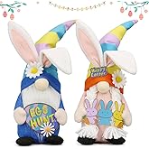 Lovinland Easter Decorations - Bunny Gnomes Decor for Home, Indoor, Tiered Tray, Office, Desk - Spring Rabbit Stuffed Centerpiece Table - Easter Basket Stuffers Essentials for Women - Gnome Gifts
