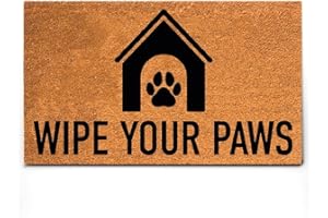 PLUS Haven Coco Coir Door Mat with Heavy Duty Backing, Natural Wipe Your Paws Doormat, 17.5”x30” for Entrance, Front Porch, Easy to Clean Entry Mat, Outdoor and Indoor Uses, Home Decor