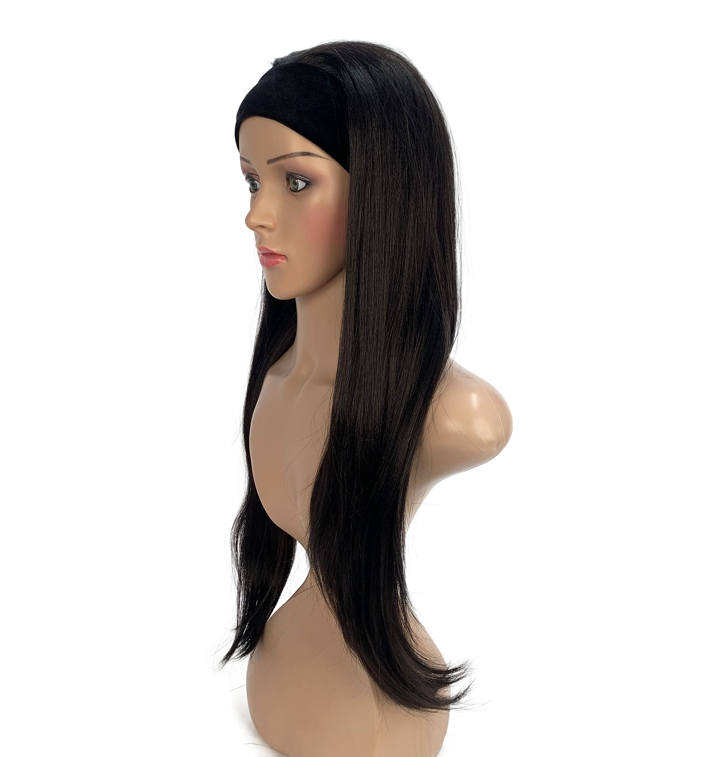 Sleek Synthetic HeadBand Wigs Straight HeadBand Wig 25 inches Headband Wigs Long Wigs 200g (4)
