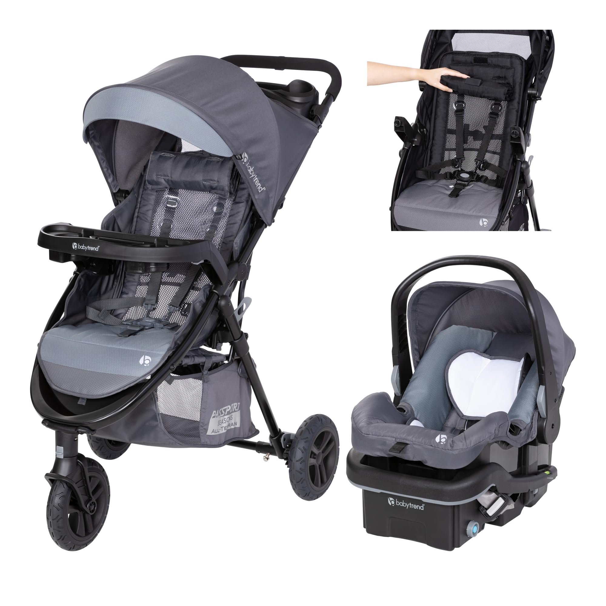Baby Trend Passport® Seasons All-Terrain Stroller Travel System with EZ-Lift™ PLUS Infant Car Seat, Dash Grey Image