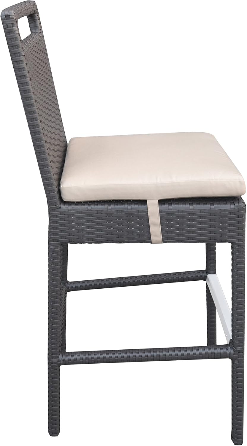 Armen Living Tropez Patio Wicker Bar Set: Furniture & Decor