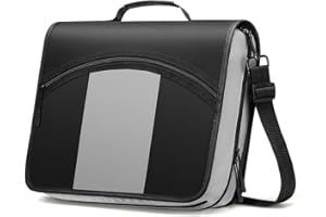 MoKo Zipper Binder, 3-Inch 3 Rings Binder with Zipper, 600 Sheet Capacity Multi-Pocket School Bag Organizer, Handle and Shoulder Strap Included, Black & Gray
