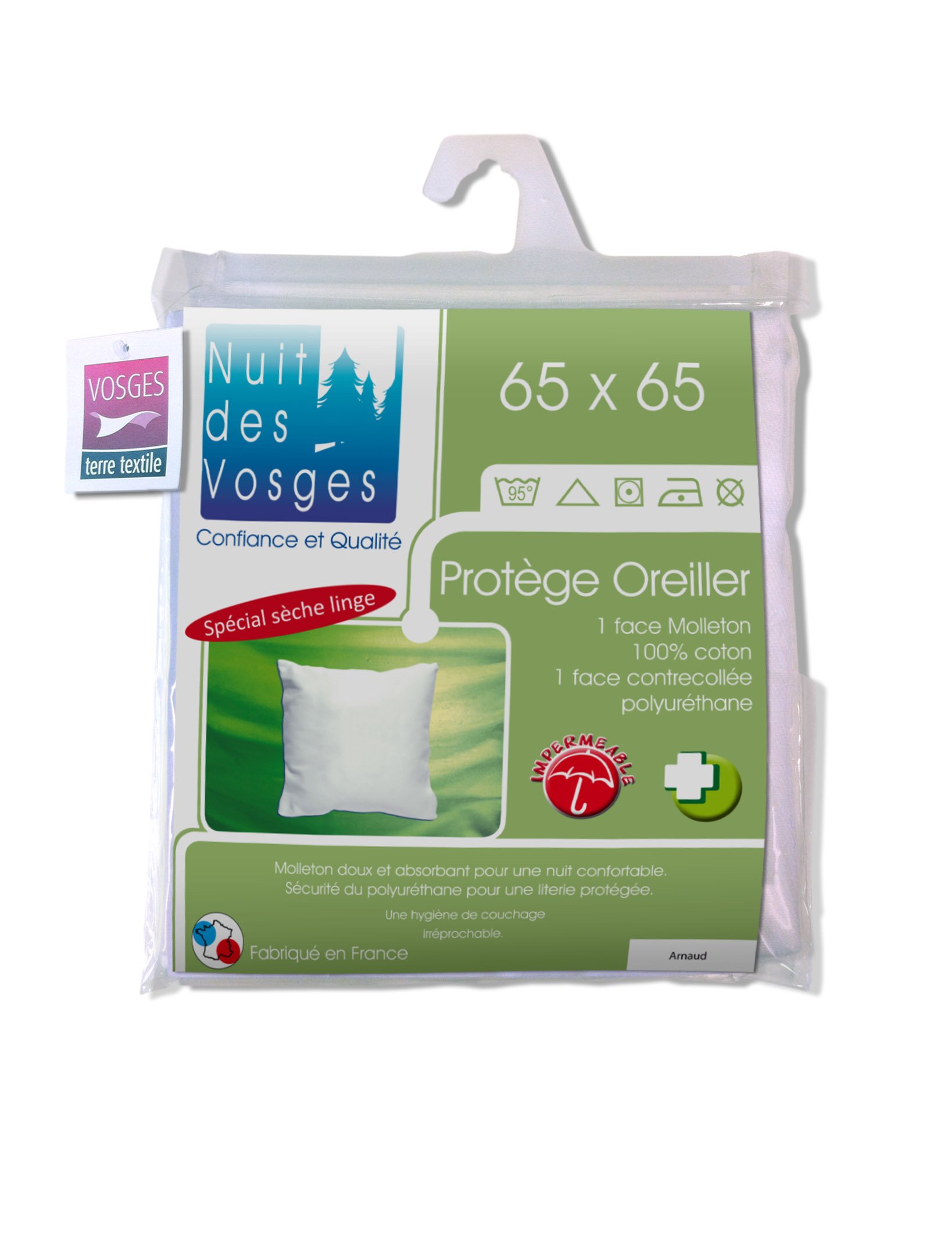 Nuit des Vosges 211631 Arnaud Pillow protector Waterproof/Cotton White 65x 65 cm