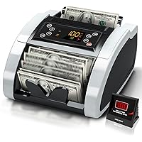 Aneken Money Counter Machine with UV/MG/IR/DBL/HLF/CHN Counterfeit Detection, USA/EUR Portable Bill Counting Machine, Bill Co
